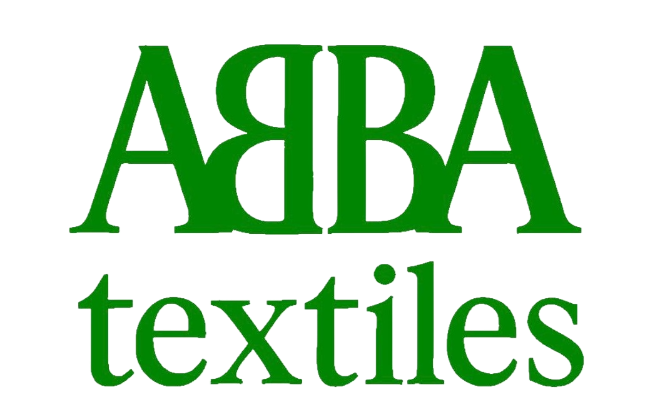 Green 'ABBA Textiles' logo on a white background